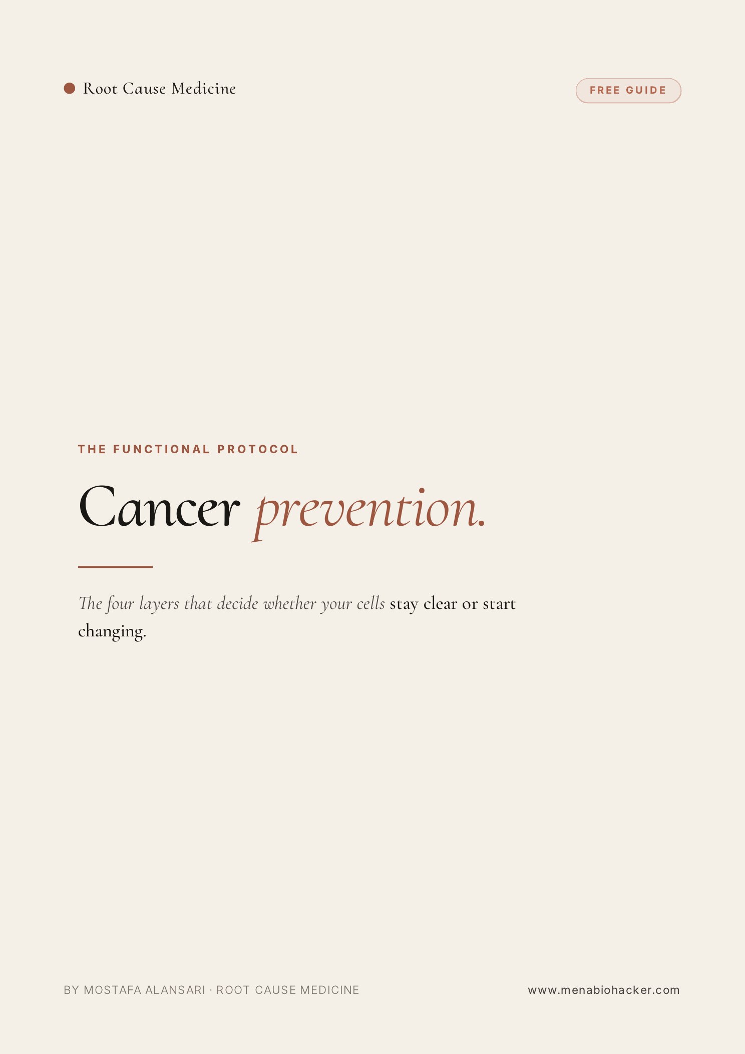 The Functional Cancer Prevention Protocol cover